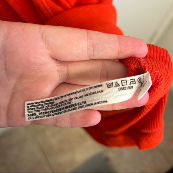 FP Beach by Free People Ribbed V-Neck Tank Dress Orange Red Size Small - Picture 5 of 11